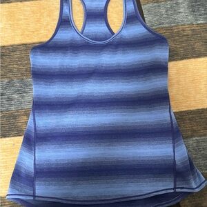 Athleta Blue Striped Tank Top sz M VGUC